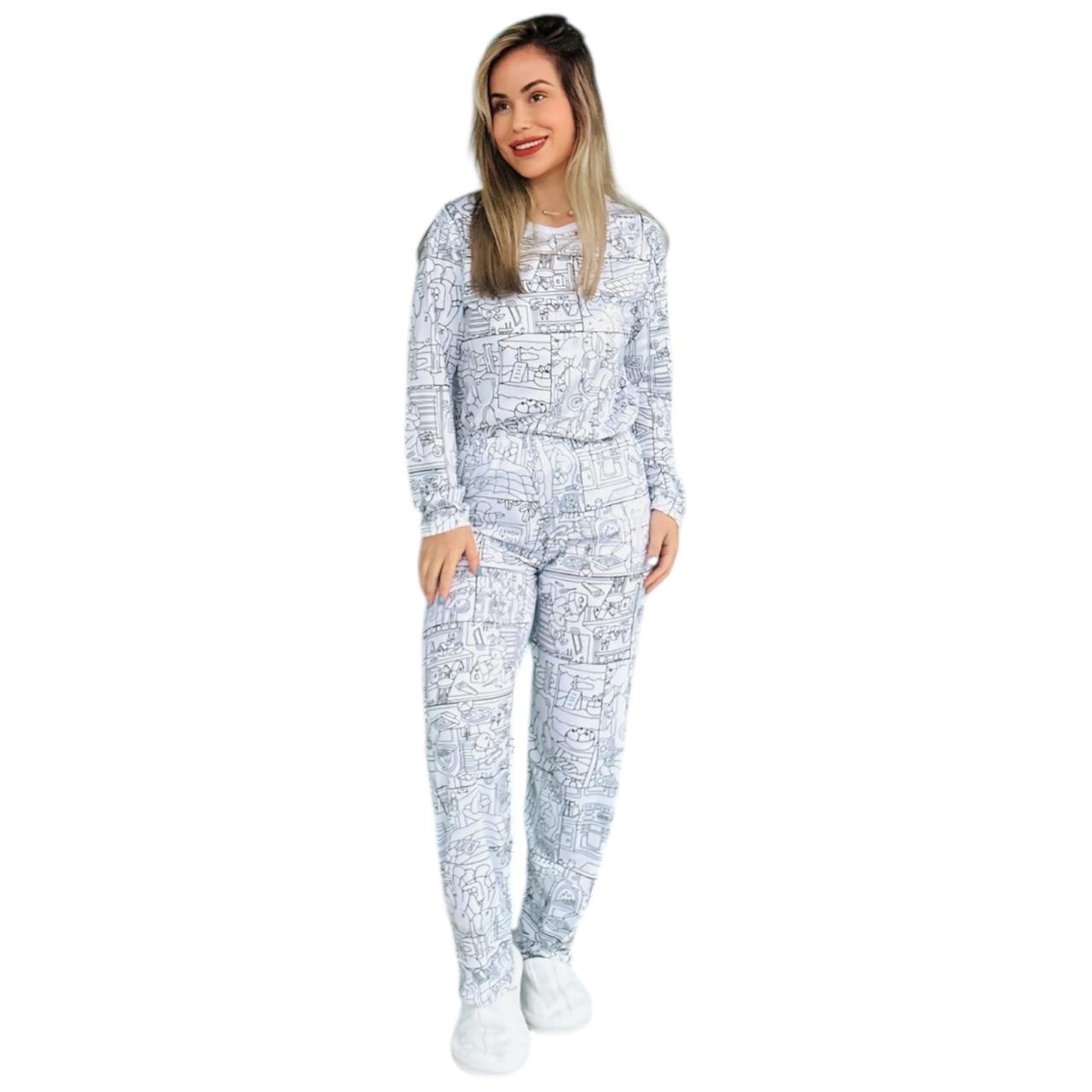 Pijama Adulto Bobbie Goods com Canetinhas Laváveis Unissex
