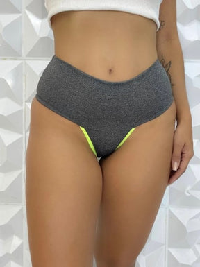 Kit 10 Calcinhas Fitness Cos Alto Duplo Modeladora Segura Barriga Cinta Feminina Conforto