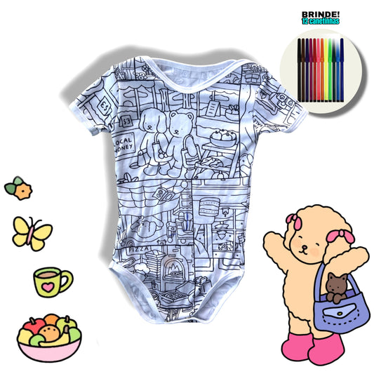 Body Bebê Bobbie Goods com Canetinhas Laváveis Unissex