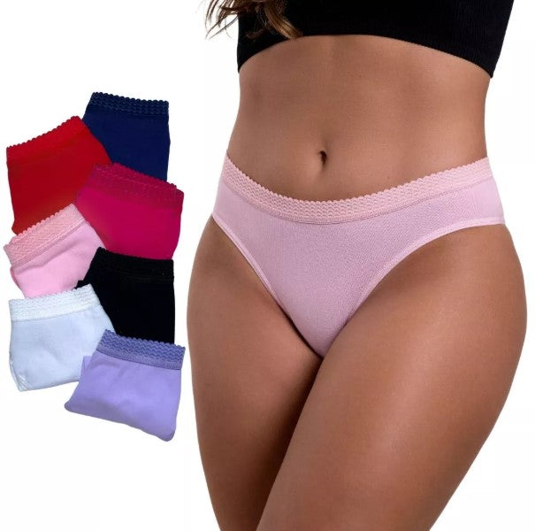 Kit 10 Tangas de Algodão Cós Largo Conforto com Elástico Borneu