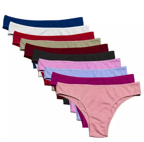Kit 10 Calcinhas Cotton Confort Algodão Tanga Básica Feminina