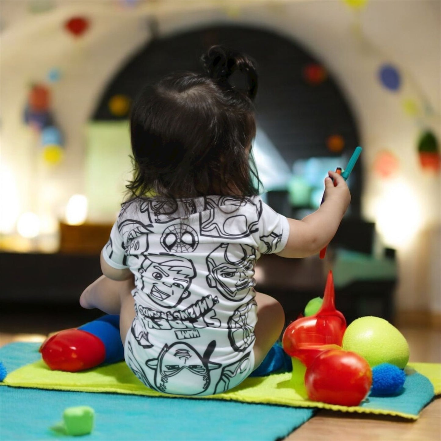 Body Bebê Spiderman com Canetinhas Laváveis Unissex