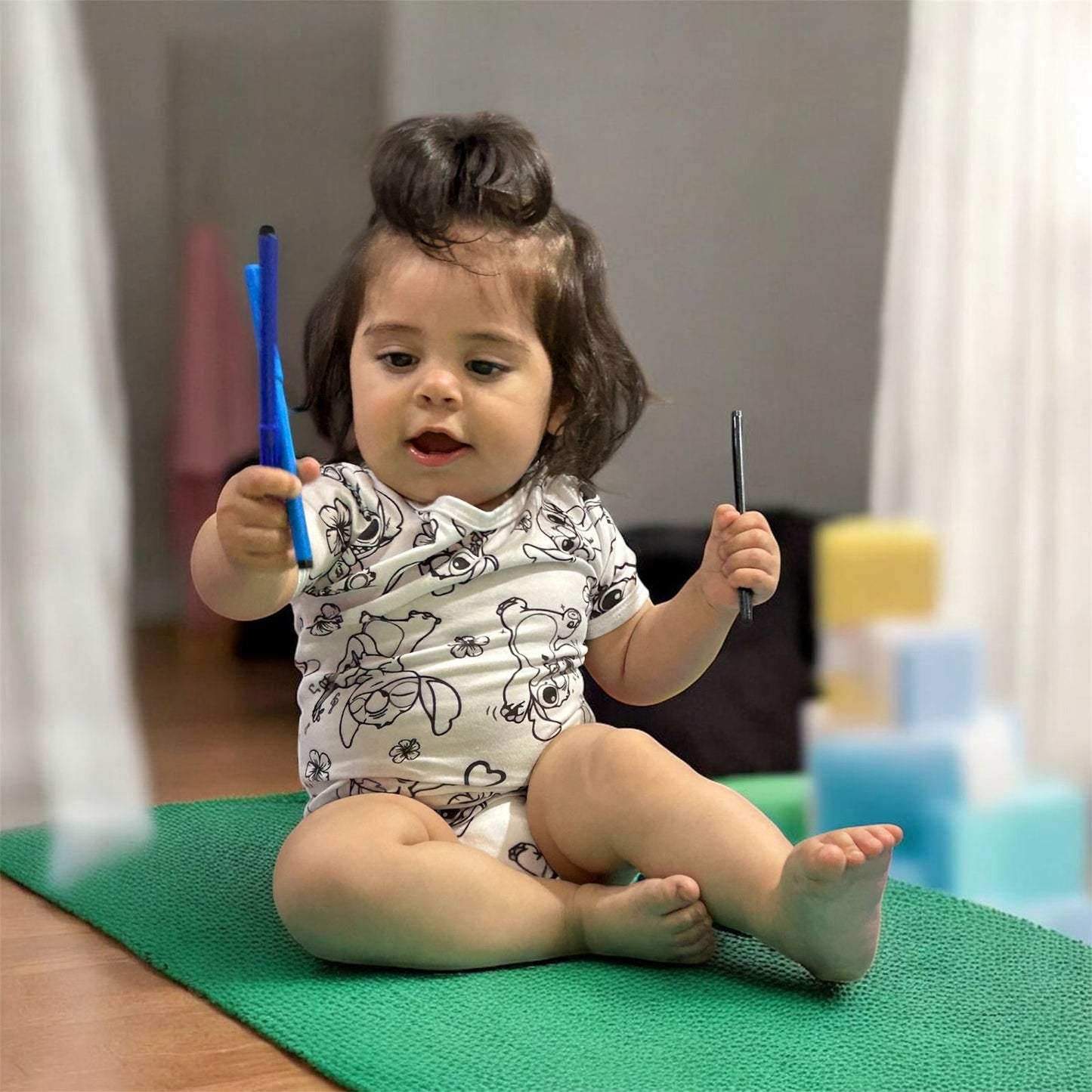 Body Bebê Stitch com Canetinhas Laváveis Unissex