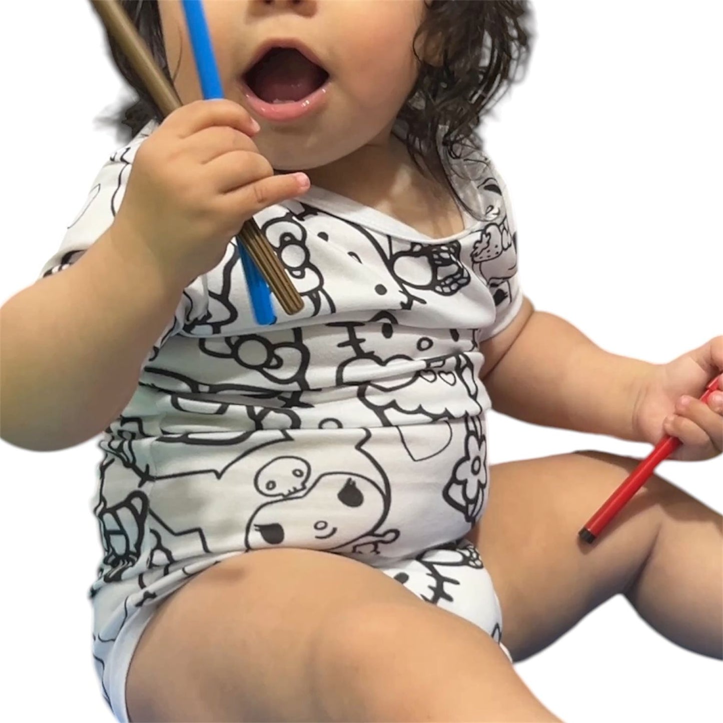 Body Bebê Hello Kitty com Canetinhas Laváveis Unissex