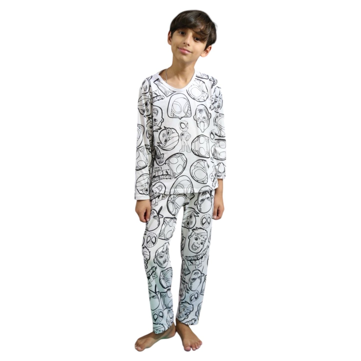 Pijama Infantil Manga Longa Spiderman com Canetinhas Laváveis Unissex