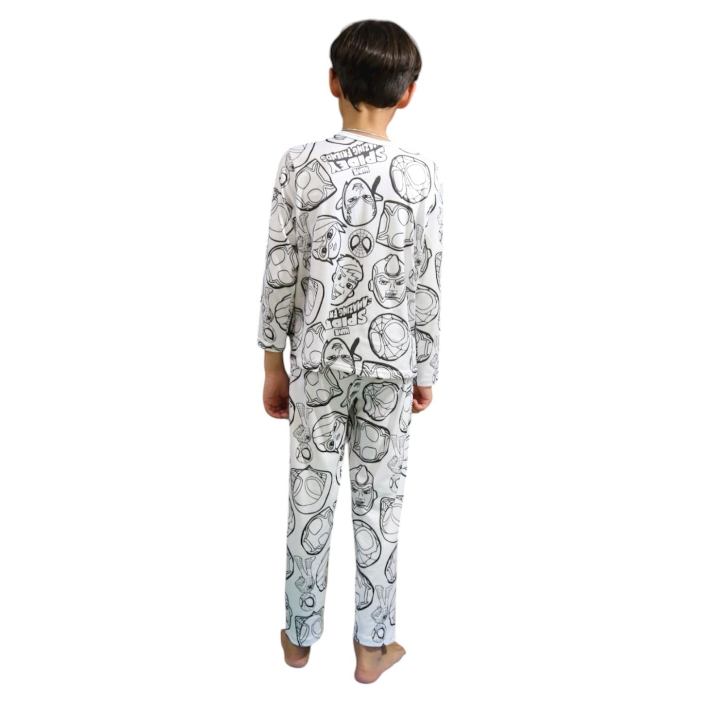 Pijama Infantil Manga Longa Spiderman com Canetinhas Laváveis Unissex
