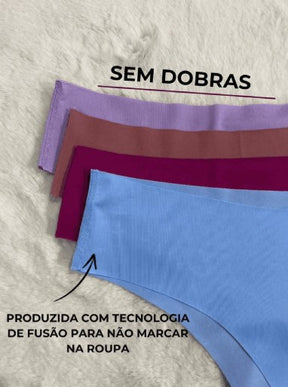 Kit 5 Calcinhas Femininas Sem Costura Soldada Invisível